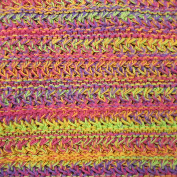 Knitted Mini Skirt Scoop Medium Size 8 - 10 Stripes Colorful Fringe - Picture 6 of 11